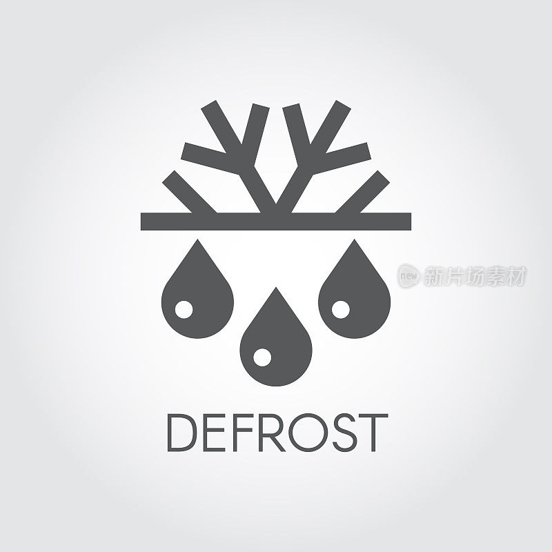 雪花和drop flat图标。象征着除霜、空调和季节变化的概念
